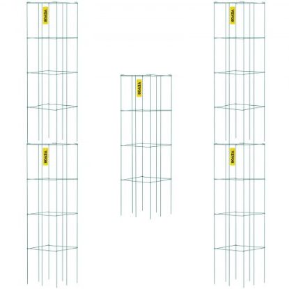 Picture of VEVOR Tomato Cages, 14.6" x 14.6" x 39.4", 3 Packs Tomato Cages for Garden, Square Plant Support Cages Heavy Duty, Green PVC-Coated Steel Tomato Towers for Climbing Vegetables, Plants, Flowers, Fruits