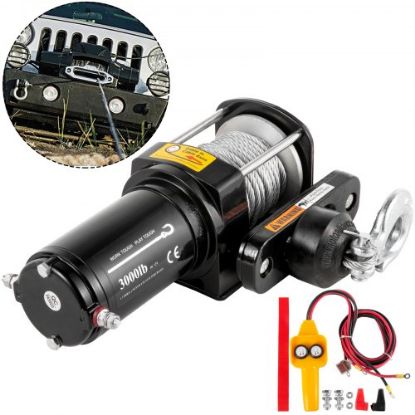 Picture of VEVOR Truck Winch 12000lbs Electric Winch 85ft/26m Steel Cable 12V Power Winch Jeep Winch with Wireless Remote Control and Powerful Motor for UTV ATV & Jeep Truck and Wrangler in Car Lift