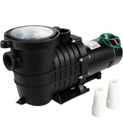 Picture of Swimming Pool Pump 1HP, Dual Voltage 110V 220V, 5544GPH, Powerful Pump for Above Ground Pool Water Circulation, with Strainer Basket, 2pcs 1-1/2'' NPT Connectors Tested to UL Standards