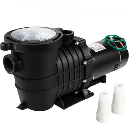 Picture of Swimming Pool Pump 1HP, Dual Voltage 110V 220V, 5544GPH, Powerful Pump for Above Ground Pool Water Circulation, with Strainer Basket, 2pcs 1-1/2'' NPT Connectors Tested to UL Standards