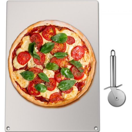 Picture of VEVOR Steel Pizza Stone for Oven, Steel Pizza Plate, A36 Steel Baking Steel Pizza Stone for Grill, Steel Pizza Pan with 20x Higher Conductivity for Pizza & Bread Indoor & Outdoor (Balck)