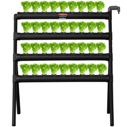 Picture of VEVOR Hydroponics Growing System, 72 Sites 8 Food-Grade PVC-U Pipes, 4 Layers Indoor Planting Kit with Water Pump, Timer, Nest Basket, Sponge, for Fruits, Vegetables, Herbs, White