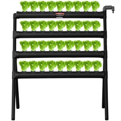 Picture of VEVOR Hydroponics Growing System, 90 Sites 10 Food-Grade PVC-U Pipes, 3 Layers Indoor Planting Kit with Water Pump, Timer, Nest Basket, Sponge, for Fruits, Vegetables, Herbs, White