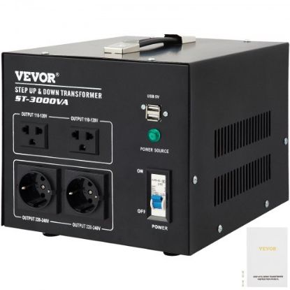 Picture of VEVOR Step Up Down Transformer Voltage Converter 3000W 240V-110V 110V-240V US-UK