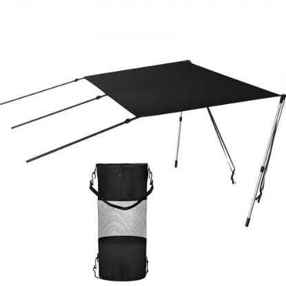 Picture of VEVOR T-Top Sun Shade Kit 6' x 5', UV-Proof 600D Polyester T-top Extension Kit with Rustproof Steel Telescopic Poles, Waterproof T-Top Shade Kit, Easy to Assemble for T-Tops ＆ Bimini Top