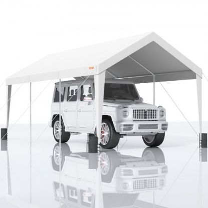 Picture of VEVOR Carport Canopy Car Shelter Tent 10 x 20ft for Auto Boats with 8 Legs White