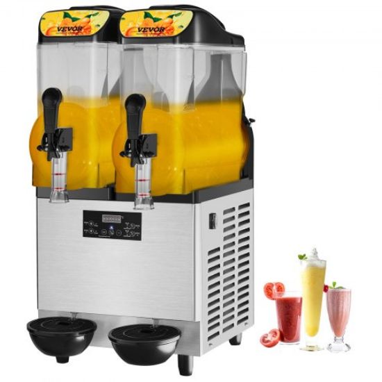 Picture of VEVOR Commercial Slushy Machine, 8L / 2.1 Gal Single Bowl, Cool and Freeze Modes, 1050W Stainless Steel Margarita Smoothie Frozen Drink Maker, Slushie Machine for Party Cafes Restaurants Bars Home