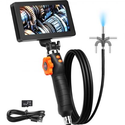 Picture of VEVOR Borescope Camera, Triple Lens Endoscope Camera with Light, 4.5" Screen 1080P Inspection Camera with 10 LED Light, IP67 Waterproof Drain Snake Camera for Auto, Plumbing (16.5FT Cable, 32GB Card)