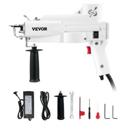 Picture of VEVOR Tufting Gun, Cut Pile Electric Carpet Weaving Flocking Machine, Rug Machines Starter Kit, 7-27 Stitches/sec High Speed Rug Making Tools, 4-25 mm Adjustable Height, 110V