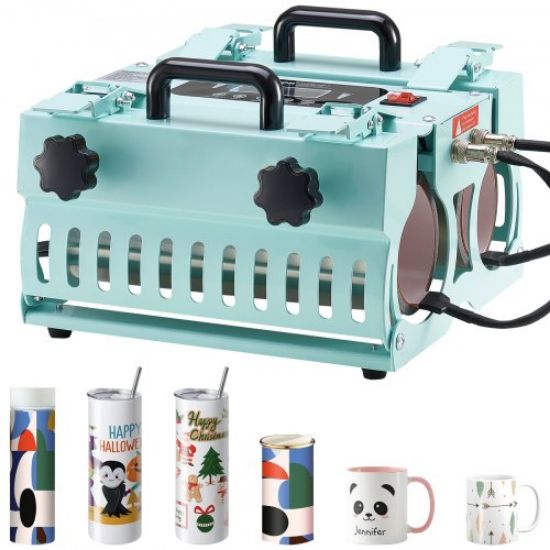 Picture of VEVOR Mug Heat Press, 11oz-15oz Coffee Mugs Tumblers, Mini Cup Press Machine, DIY Sublimation Blanks, Handheld Lightweight Presser as Holiday Gift Present, with Tape Gloves Accessories