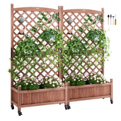 Picture of VEVOR Raised Garden Bed, 70.9x35.4x11 inch Galvanized Metal Planter Box, Outdoor Planting Boxes with Open Base, for Growing Flowers/Vegetables/Herbs in Backyard/Garden/Patio/Balcony, Silver