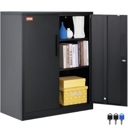 Picture of VEVOR Metal Storage Cabinet, 120lbs Load Capacity per Shelf, 20'' Tall Wall-Mounted Powder-Coating Steel Garage Cabinet with Adjustable Shelf, Press to Lock & Open Door, Perfect for Office Home Garage