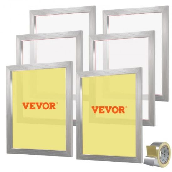 Picture of VEVOR Screen Printing Kit, 6 Pieces Aluminum Silk Screen Printing Frames, 10x14inch Silk Screen Printing Frame with 156 Count Mesh, High Tension Nylon Mesh and Sealing Tape for T-shirts DIY Printing