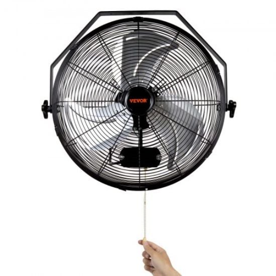 Picture of VEVOR Wall-Mount Misting Fan, 30 Inch, 3-speed High Velocity Max. 9500 CFM, Waterproof Oscillating Industrial Wall Fan, Commercial or Residential for Warehouse, Greenhouse, Workshop, Black, ETL Listed