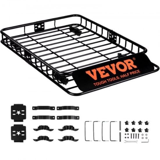 Picture of VEVOR Roof Rack Cargo Basket 200 LBS 51"x36"x5" for SUV Truck with Luggage Bag