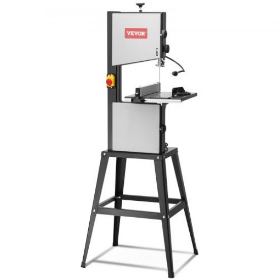 Picture of VEVOR Band Saw, 14-Inch, 480-960 RPM Continuously Viable Benchtop Bandsaw, 1100W 1-1/2HP Motor, with Optimized Work Light Workbench Stand Cabinet Assembly and Miter Gauge, for Woodworking Aluminum