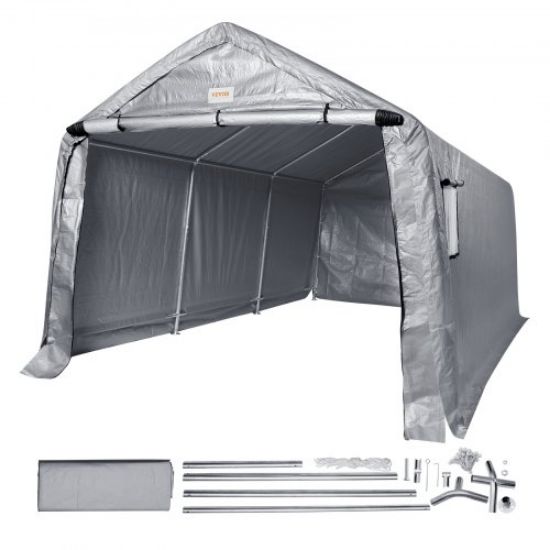 Picture of VEVOR Portable Shed Outdoor Storage Shelter, 7 x 12 x 7.36 ft Heavy Duty Instant Storage Tent Tarp Sheds with Roll-up Zipper Door and Ventilated Windows For Motorcycle, Bike, Garden Tools