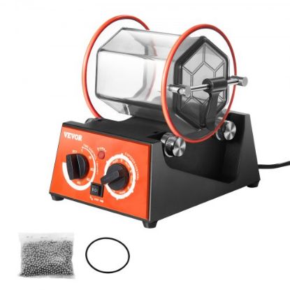 Picture of VEVOR Jewelry Polisher Tumbler, 6.6lbs/3kg Capacity Mini Rotary Tumbler Machine with 0-60 Minutes Timer, 5 Speeds Jewelry Rotary Finisher for Surface Polishing Grinding Buffing Gemstones Jewels Coins