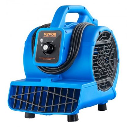 Picture of VEVOR Pivoting Utility Fan, 600 CFM High Velocity Floor Blower for Drying, Cooling, Ventilating, Exhausting, 300° Blowing Angle Air Mover, Portable Carpet Dryer Fan for Home, Work Shop