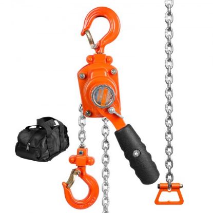 Picture of VEVOR Manual Lever Chain Hoist, 3 Ton 6600 lbs Capacity 20 FT Come Along, G80 Galvanized Carbon Steel with Weston Double-Pawl Brake, Auto Chain Leading & 360° Rotation Hook, for Garage Factory Dock