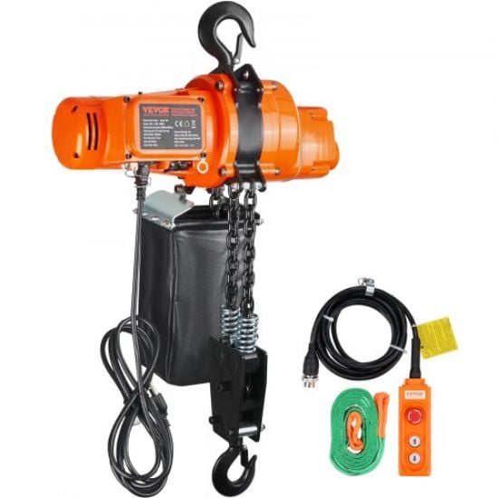 Picture of VEVOR  2 Ton Hand Chain Hoist 10 FT Come Along, 4400 lbs Capacity G80 Galvanized Carbon Steel with Double-Pawl Brake, Auto Chain Leading & 360° Rotation Hook, for Garage Factory Dock