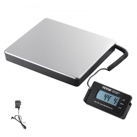 Picture of VEVOR Digital Shipping Scale, 440 lbs x 1.7 oz. Heavy Duty Postal Scale with Timer, Tare Function, HD LCD Screen Portable Package Scale for Luggage, Home, Post Office, AC/DC Powered, FCC Listed