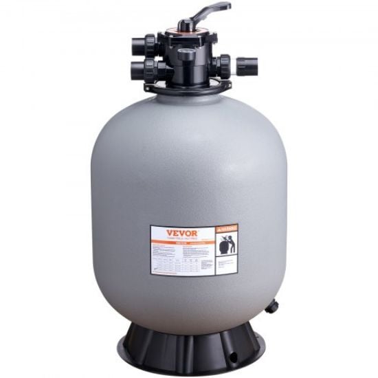 Picture of VEVOR Sand Filter, 24-inch, Up to 65 GPM Flow Rate, Above Inground Swimming Pool Sand Filter System with 7-Way Multi-Port Valve, Filter, Backwash, Rinse, Recirculate, Waste, Winter, Closed Functions