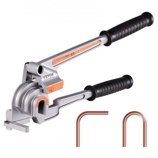 Picture of VEVOR Pipe Tube Bender, 1/4", 3/8", 1/2" OD, 3 in 1 Manual Level Tube Bender, 180° Copper Aluminum Pipes Bending Tools for HVAC Air Conditioning Refrigerator Repair