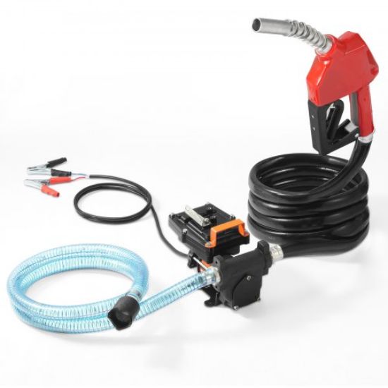 Picture of VEVOR Diesel Fuel Transfer Pump Kit,10 GPM 12V DC Portable Electric Self-Priming Fuel Transfer Extractor Pump Kit with Automatic Shut-off Nozzle Hose for Diesel, Kerosene, Machine, Transformer Oil