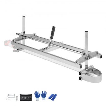 Picture of VEVOR Chainsaw Mill, Portable Sawmill 14"-48" Guide Bar, Galvanized Steel Chainsaw Planking Mill with 0.2"-11.81" Cutting Thickness, Wood Lumber Cross Cutting Saw Mill for Builders and Woodworkers