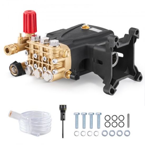 Picture of VEVOR Pressure Washer Pump, 3/4" Shaft Horizontal Triplex Plunger, 3700 PSI, 2.5 GPM, Replacement Power Washer Pumps Kit, Parts Washer Pump, Compatible with Simpson MorFlex Models 40224, 40225, 40226