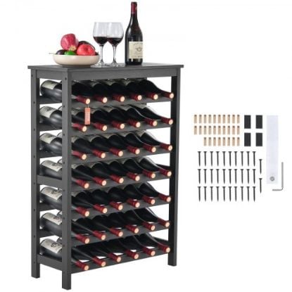 Picture of VEVOR 48 Bottle Stackable Modular Wine Rack Bamboo Wood Display Shelf 6-Tier