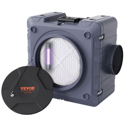 Picture of VEVOR Air Scrubber with 3-Stage Filtration, Stackable Negative Air Machine 550 CFM, Air Cleaner with MERV10, Carbon, H13 HEPA, for Home, Industrial and Commercial Use