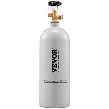 Picture of VEVOR 5 Lbs CO2 Tank Aluminum Gas Cylinder, Brand New CO2 Cylinder with Gray Spray Coating, CO2 Tank with CGA320 Valve, For Draft Soda Beer