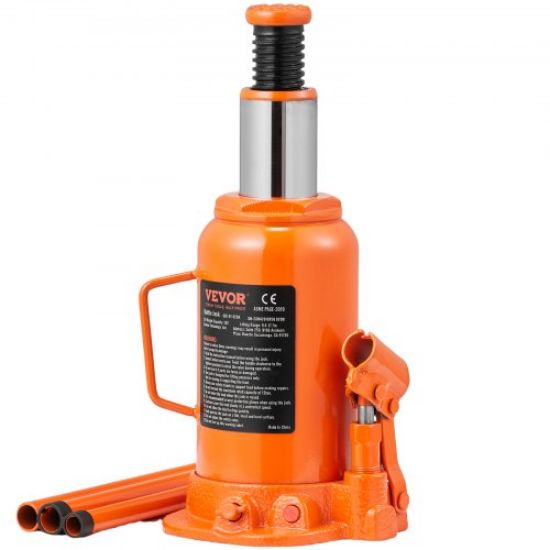 Picture of VEVOR Air Hydraulic Bottle Jack, 20 Ton/40000 LBS All Welded Bottle Jack, 10.4-19.7 inch Lifting Range, Manual Handle and Air Pump, for Car, Pickup, Truck, RV, Auto Repair, Industrial Engineering