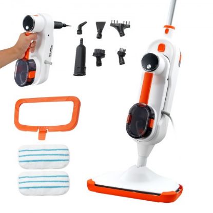 Picture of VEVOR Steam Mop, 5-in-1 Hard Wood Floor Cleaner with 4 Replaceable Brush Heads, for Various Hard Floors, Like Ceramic, Granite, Marble, Linoleum, Natural Floor Mop with 2 pcs Machine Washable Pads