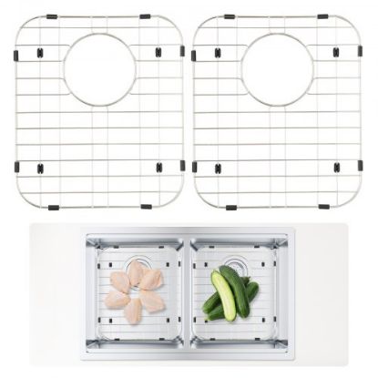 Picture of VEVOR Sink Protector Grid, 28.5"x15.6" Stainless Steel Sink Grates, Centered Drain Sink Grates with R20 Corner Radius, Large Sink Bottom Grids, Universal Bowl Rack Sink Accessories For Kitchen Sink