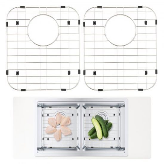 Picture of VEVOR Sink Protector Grid, 28.5"x15.6" Stainless Steel Sink Grates, Centered Drain Sink Grates with R20 Corner Radius, Large Sink Bottom Grids, Universal Bowl Rack Sink Accessories For Kitchen Sink