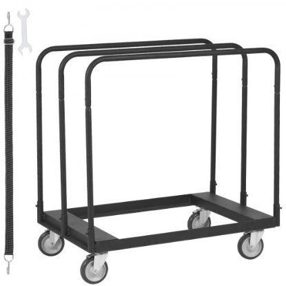 Picture of VEVOR Drywall Cart, 3000 LBS Panel Dolly Cart with 45.28" x 21.8" Deck and 5" Swivel Wheels, Heavy-Duty Drywall Sheet Cart, Handling Wall Panel, Sheetrock, Lumber, for Garage, Home, Warehouse