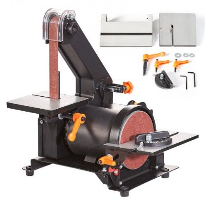 Picture of VEVOR Belt Disc Sander Combo, 6" Disc Sander and 4"x36" Belt Sander with 4.3A Induction Motor 3570RPM, Bench Sander & 0-90° Tiltable Belt and 0-45° Adjustable Cast Aluminum Worktable for Woodworking