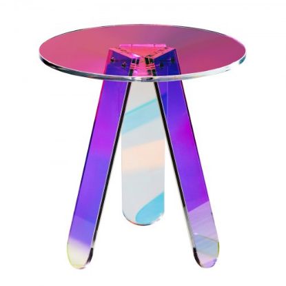 Picture of VEVOR Acrylic End Table, C-Shaped Lucite Side Table, Clear Acrylic Side Table for Drink, Food, Snack used in Living Room, Bedroom, and Study