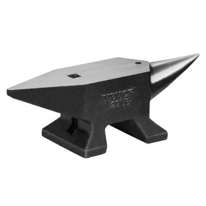 Picture of VEVOR Single Horn Anvil, 66Lbs Cast Steel Anvil, High Hardness Rugged Round Horn Anvil Blacksmith, with Round and Square Hole, Large Countertop and Stable Base, Metalsmith Tool for Bending and Shaping