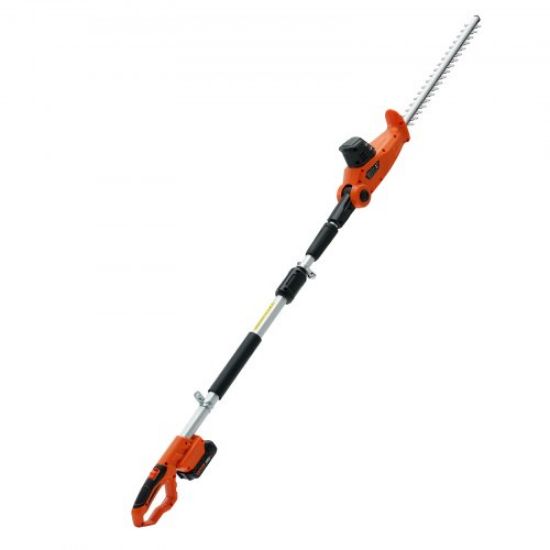 Picture of VEVOR 20V Cordless Hedge Trimmer, 18 inch Double-edged Steel Blade, Pole Hedge Trimmer Kit 20V Battery, Fast Charger Included, 74"-94" Telescoping Design for High Branches