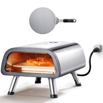 Picture of VEVOR Electric Countertop Pizza Oven 12-inch, 1500W Commercial Pizza Oven with Adjustable Temp, 0-60 Minutes Timer, 360° Uniform Baking Pizza Maker & Removable Crumb Tray for Commercial and Home Use