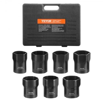 Picture of VEVOR 1/2" Drive Deep Impact Socket Set, 34pcs Socket Set Metric （8-36mm） 6 Point Cr-MO Alloy Steel for Auto Repair, Rugged Construction, Includes Heavy Duty Storage Case