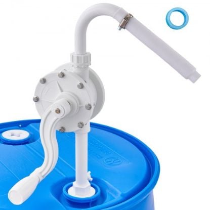 Picture of VEVOR Drum Pump, 6.5 GPM Flow, Rotary Barrel Pump Hand Crank, Fits 5 to 55 Gallon Drums with 3-Section Suction Tube Assembly and Hose, Designed for Fast Transfer of Water, Alcohol, Corrosive Liquids