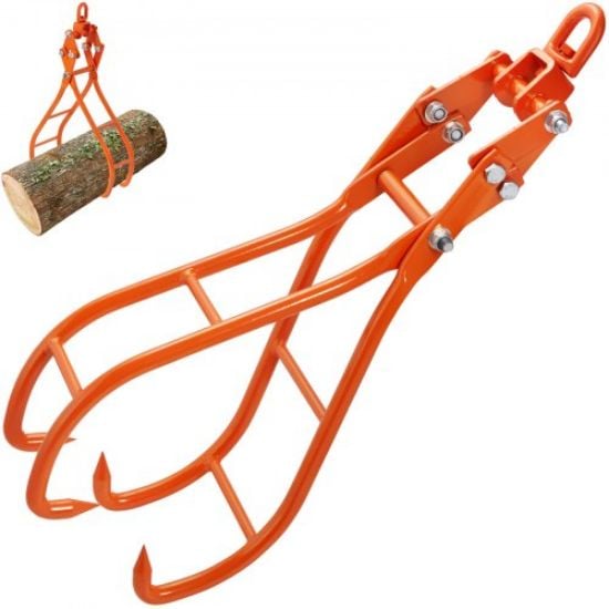 Picture of VEVOR Log Skidding Tongs, 18 inch 2 Claw Log Lifting Tongs, Heavy Duty Rotating Steel Lumber Skidding Tongs, 772 lbs/350 kg Loading Capacity, Log Lifting, Handling, Dragging & Carrying Tool