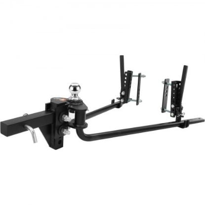 Picture of VEVOR Weight Distribution Hitch, 1,000 lbs Weight Distributing Hitches Kit with Sway Control for Trailer, 2-In Solid Steel Shank, 2-5/16 in Alloy Steel Ball, Powder Coated Load Leveling Hitch, Black