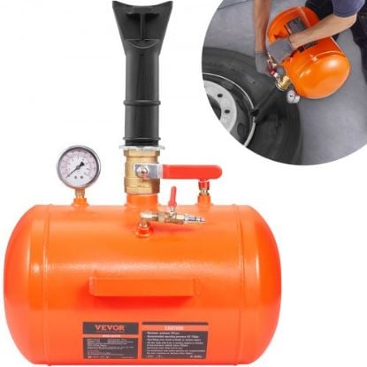 Picture of VEVOR Tire Bead Seater, 150 PSI Handheld Bead Bazooka, 2.4 Gal/9 L Air Tire Bead Blaster, Portable Tire Inflator Tool, 87-116 PSI Operating Pressure for Tractor Truck ATV Car and Automobile Repair