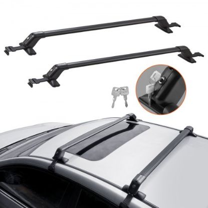 Picture of VEVOR Universal Roof Rack Cross Bars, 41.3" Aluminum Roof Rack Crossbars, Fit Roof without Side Rail, 155 lbs Load Capacity, Adjustable Bare Roof Crossbars with Locks, for SUVs, Sedans, and Vans